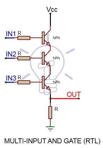 Resistor-Trasnsistor Logic RTL AND Gate