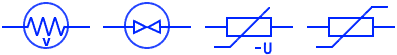 Varistor Symbols - voltage dependent resistor VDR Symbol